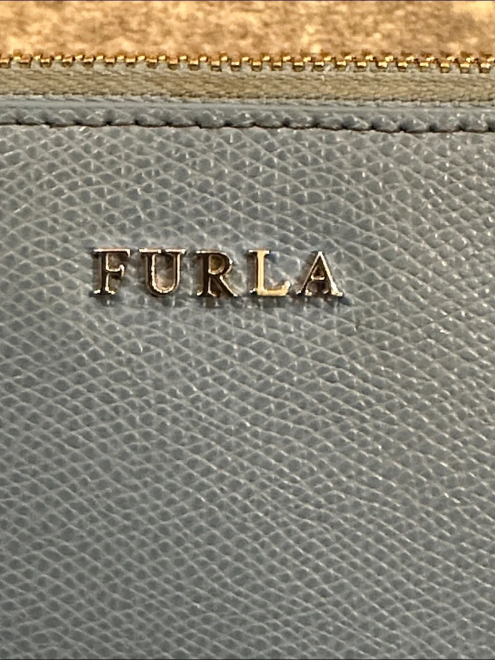FURLA DENIM BLUE LEATHER CROSS BODY BAG